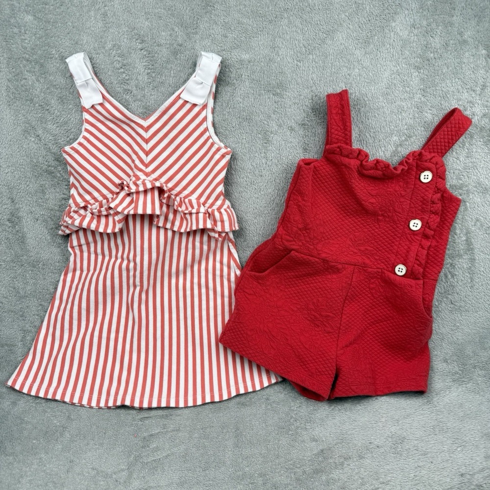 Janie and Jack Lot Size 4T Dress Romper Stripes Nautical Stripes USA Cute Girly